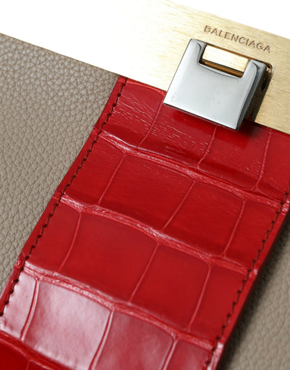 Pochette Balenciaga en cuir exotique bicolore