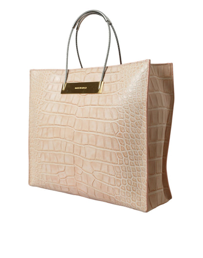 Sac cabas chic en cuir d'alligator rose Balenciaga