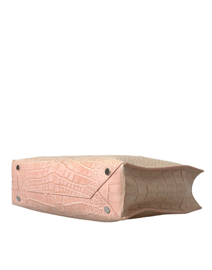 Sac cabas chic en cuir d'alligator rose Balenciaga