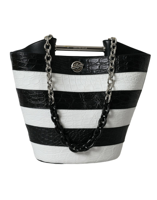 Sac seau maxi en cuir de crocodile chic Balenciaga