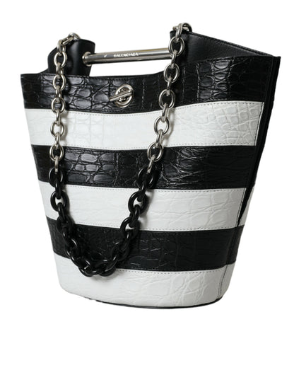 Sac seau maxi en cuir de crocodile chic Balenciaga