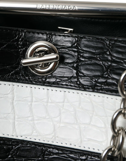 Sac seau maxi en cuir de crocodile chic Balenciaga