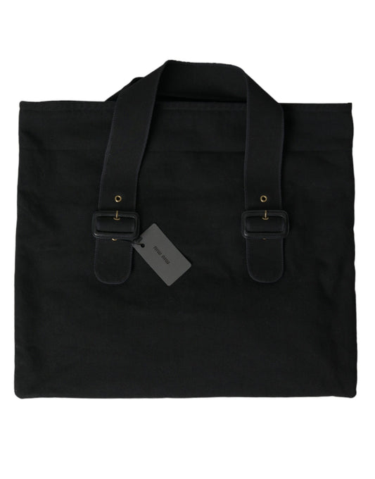 Sac cabas chic en denim noir Miu Miu pour une élégance au quotidien