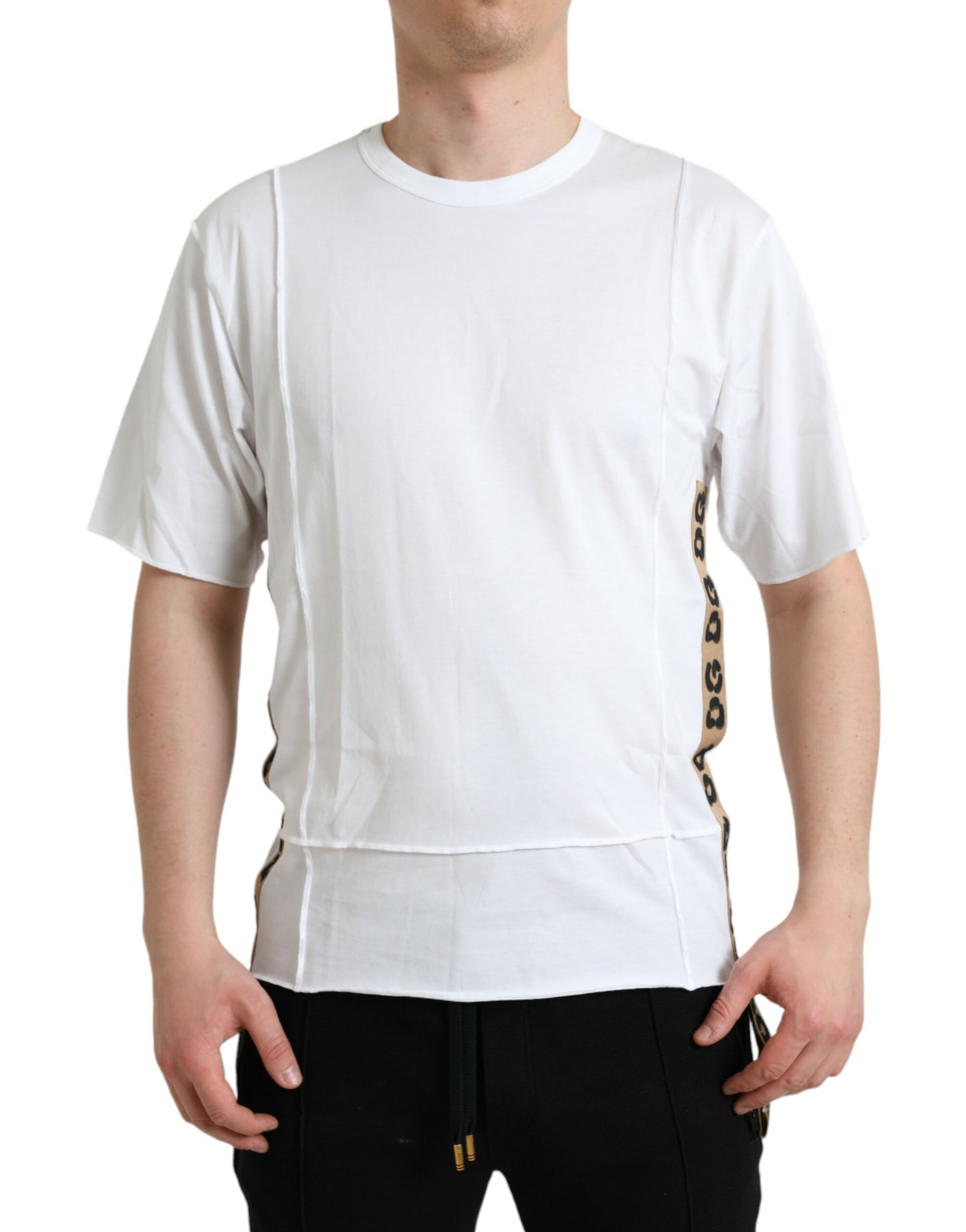 Dolce & Gabbana White Logo Crew Neck Short Sleeves T-shirt by Dolce & Gabbana