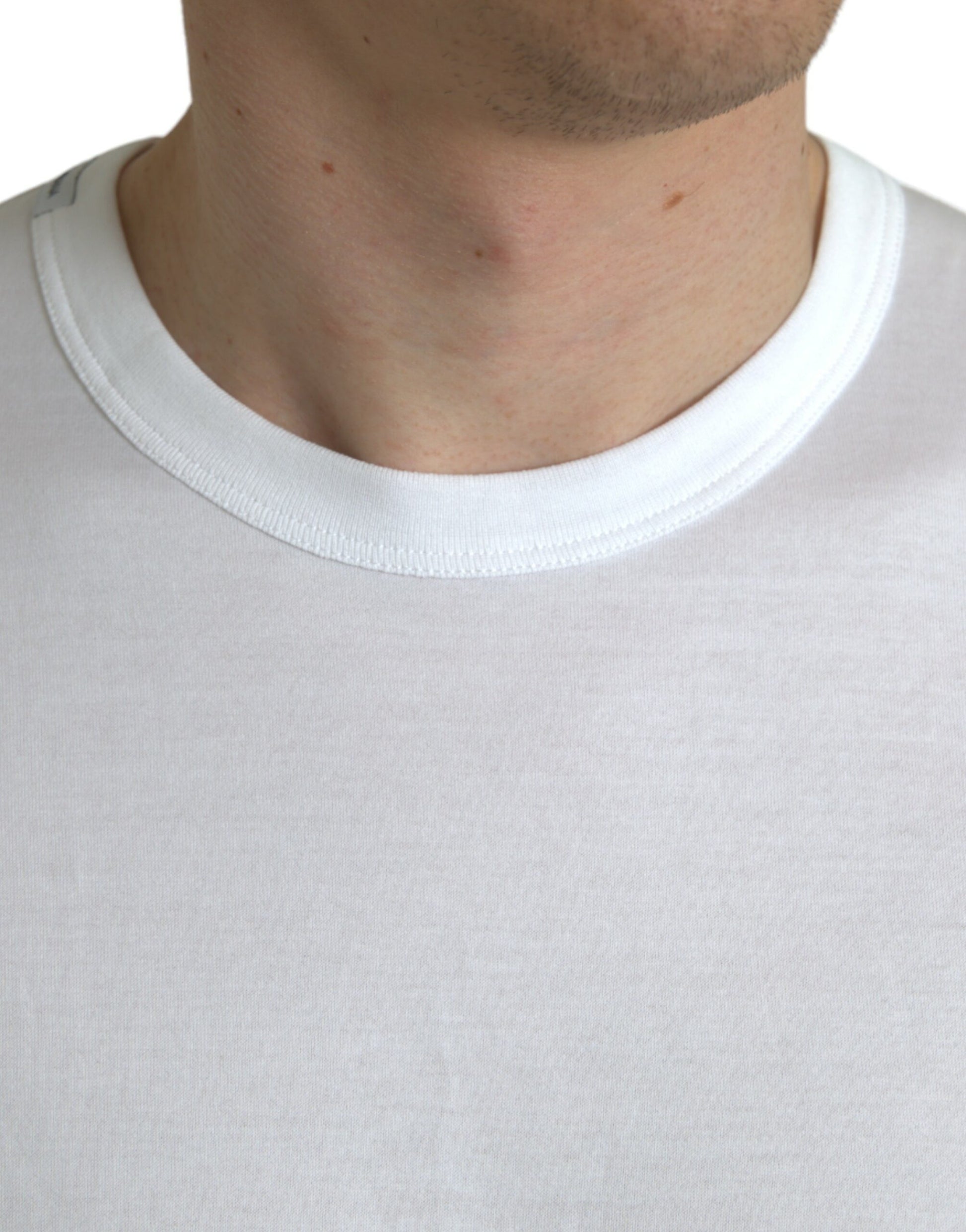 Dolce & Gabbana White Logo Crew Neck Short Sleeves T-shirt by Dolce & Gabbana
