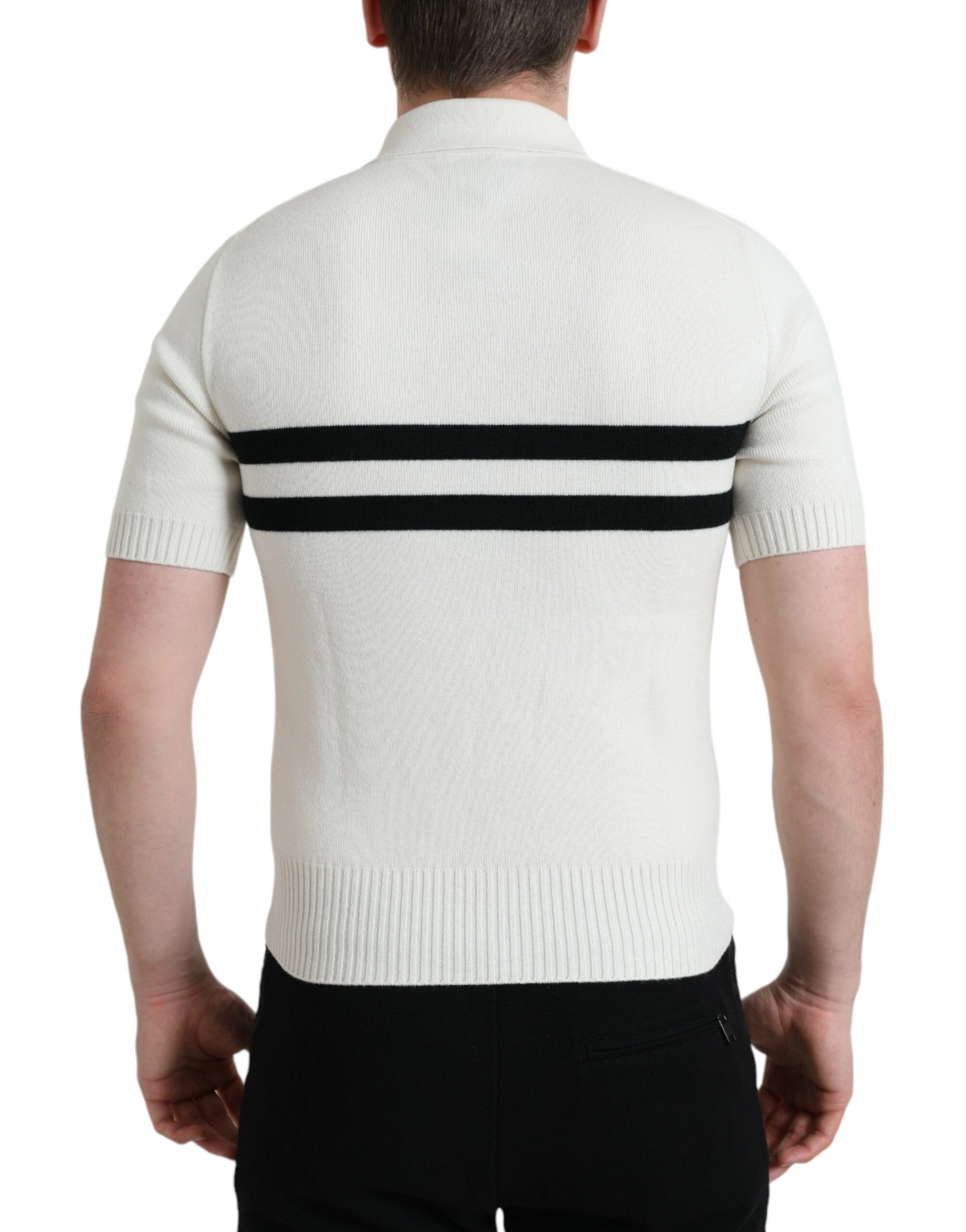 Dolce & Gabbana White DG Logo Collared Henley Shirt T-shirt by Dolce & Gabbana