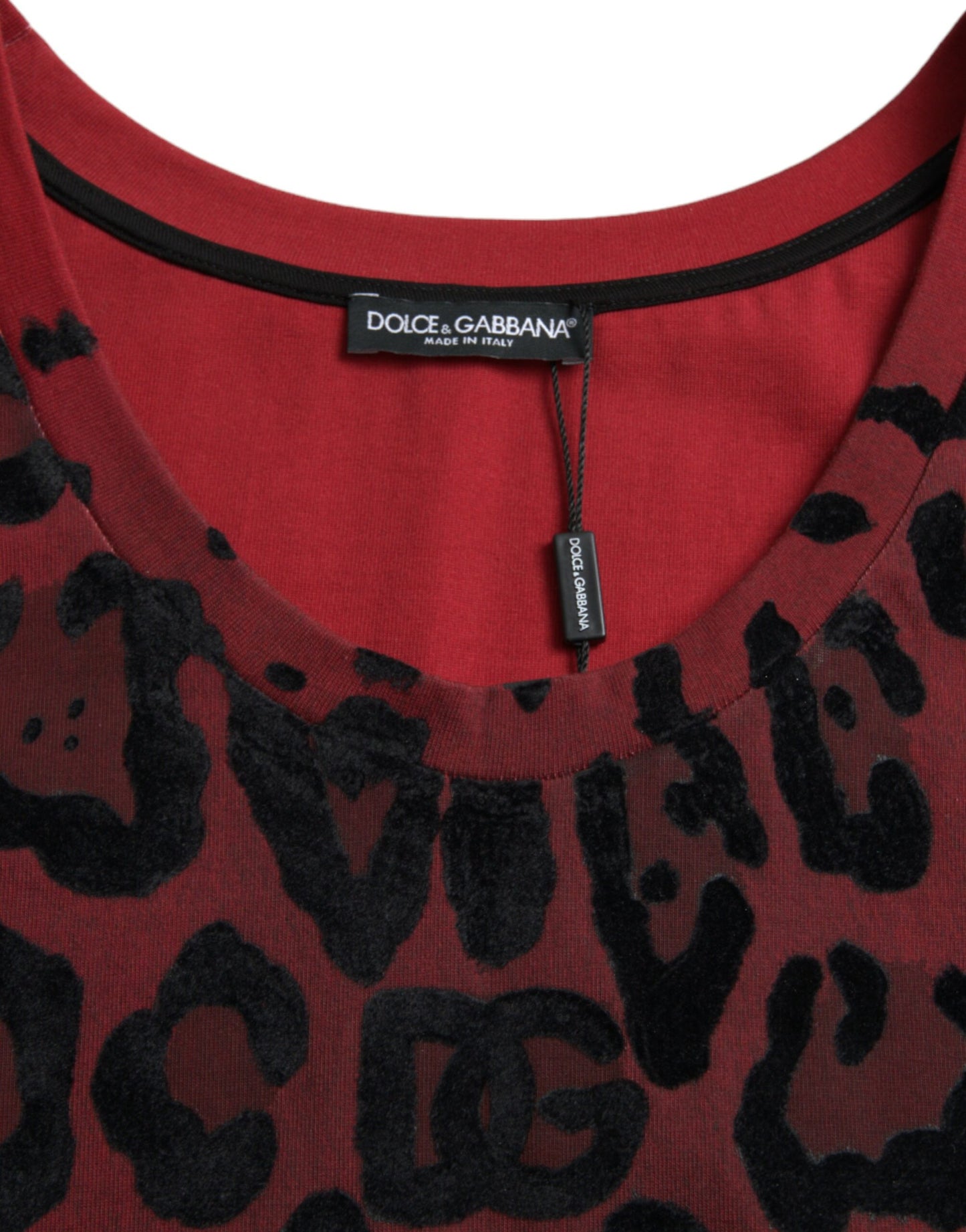 Dolce & Gabbana Red Leopard Print Sleeveless Tank T-shirt by Dolce & Gabbana