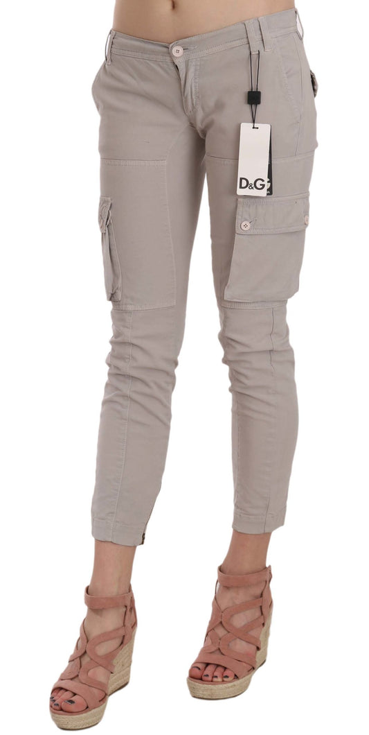 Pantalon chic en coton mélangé kaki Dolce &amp; Gabbana