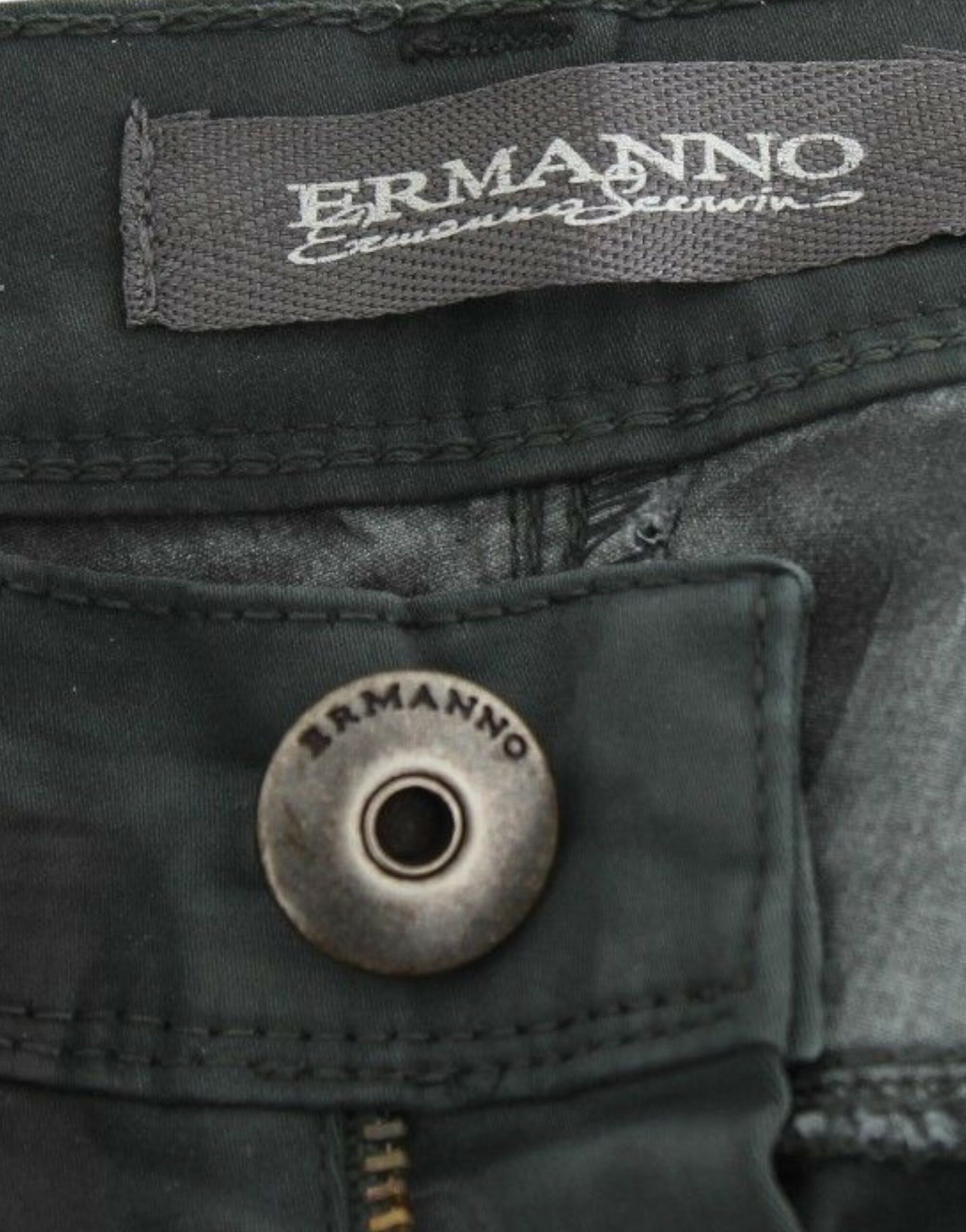 Ermanno Scervino Green Slim Jeans Denim Pants Straight Leg Stretch by Ermanno Scervino