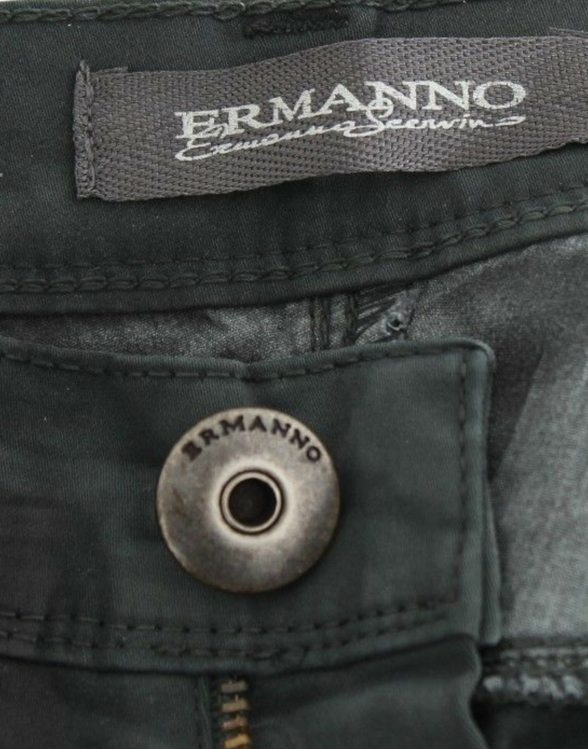 Ermanno Scervino Green Slim Jeans Denim Pants Straight Leg Stretch by Ermanno Scervino
