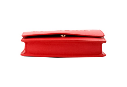 Petit sac bandoulière en cuir lisse rouge avec logo en relief Burberry Hampshire