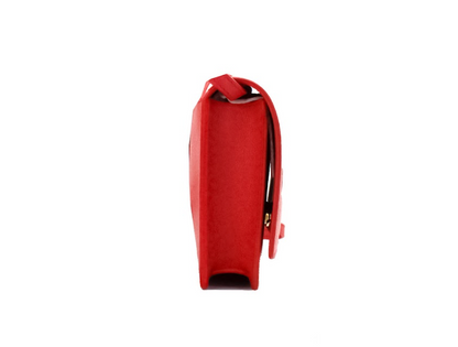 Petit sac bandoulière en cuir lisse rouge avec logo en relief Burberry Hampshire