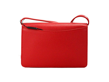 Petit sac bandoulière en cuir lisse rouge avec logo en relief Burberry Hampshire
