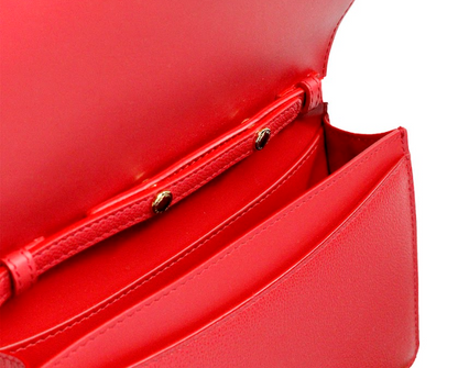Petit sac bandoulière en cuir lisse rouge avec logo en relief Burberry Hampshire
