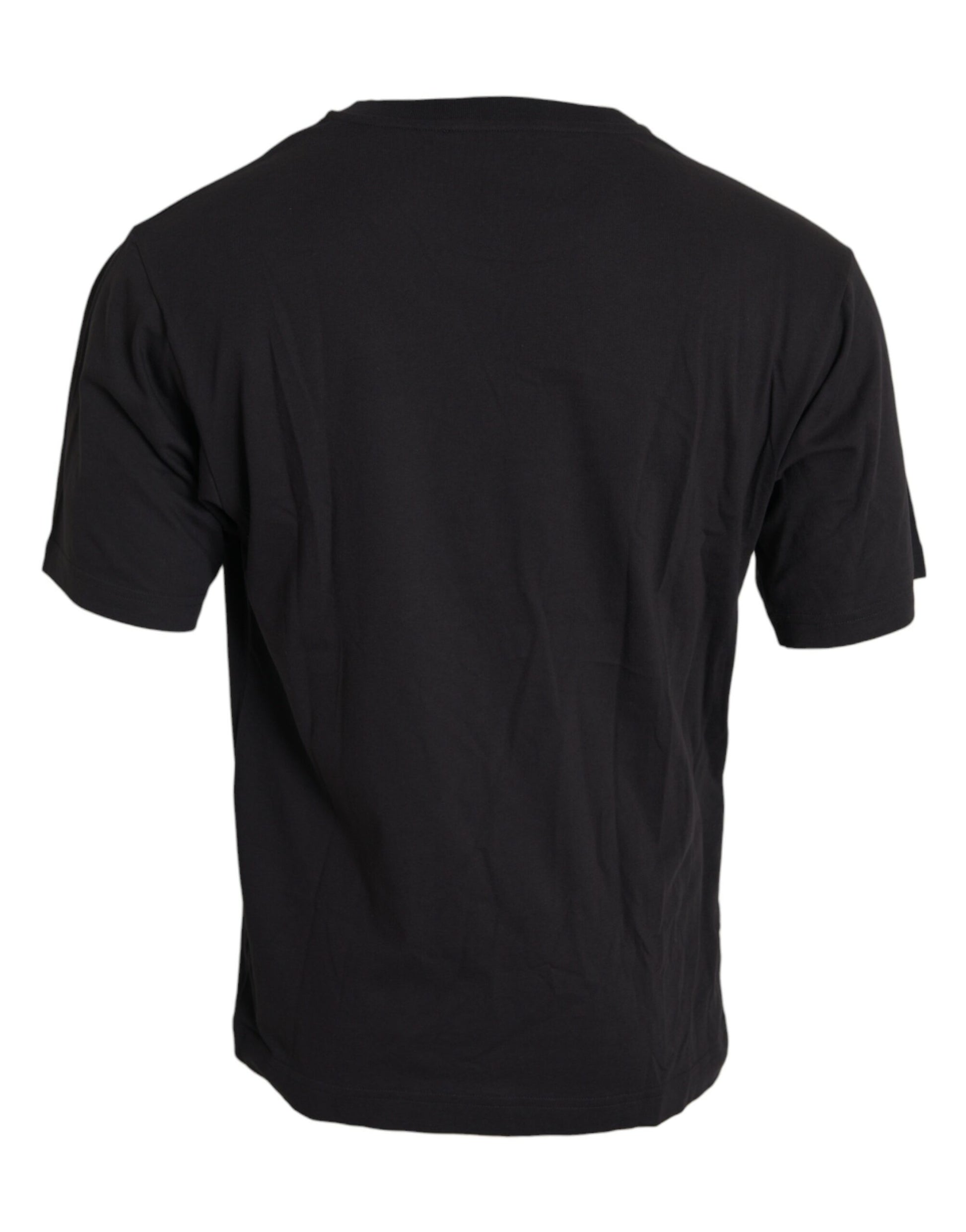 Dolce & Gabbana Black Printed Pocket Cotton Crewneck T-shirt by Dolce & Gabbana