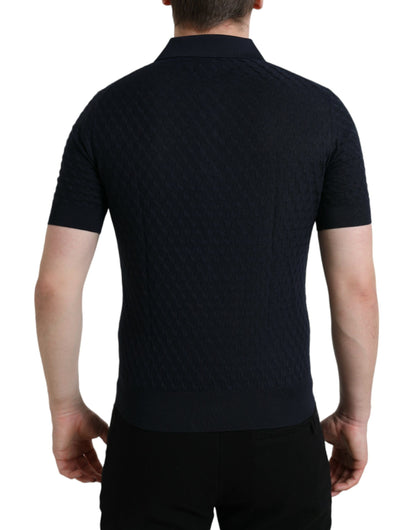 Dolce & Gabbana Dark Blue Collared Short Sleeve Polo T-shirt by Dolce & Gabbana