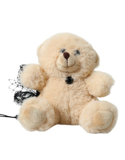 Pince à cheveux en maille filet beige Teddy Bear de Dolce &amp; Gabbana