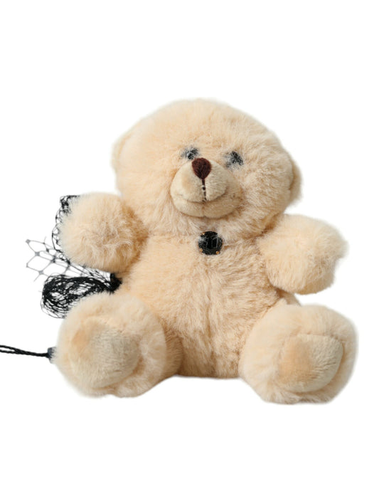 Pince à cheveux en maille filet beige Teddy Bear de Dolce &amp; Gabbana