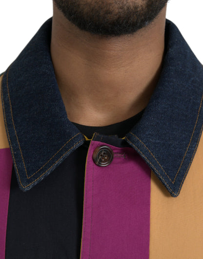 Veste à col en coton patchwork multicolore Dolce &amp; Gabbana