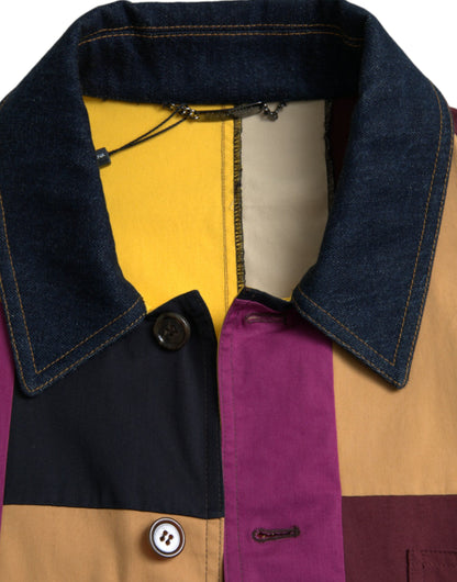Veste à col en coton patchwork multicolore Dolce &amp; Gabbana