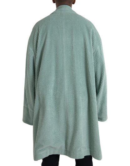 Veste croisée en velours côtelé bleu Dolce &amp; Gabbana