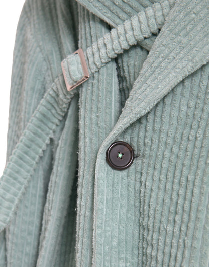 Veste croisée en velours côtelé bleu Dolce &amp; Gabbana
