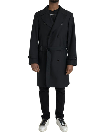 Trench-coat croisé noir Dolce &amp; Gabbana