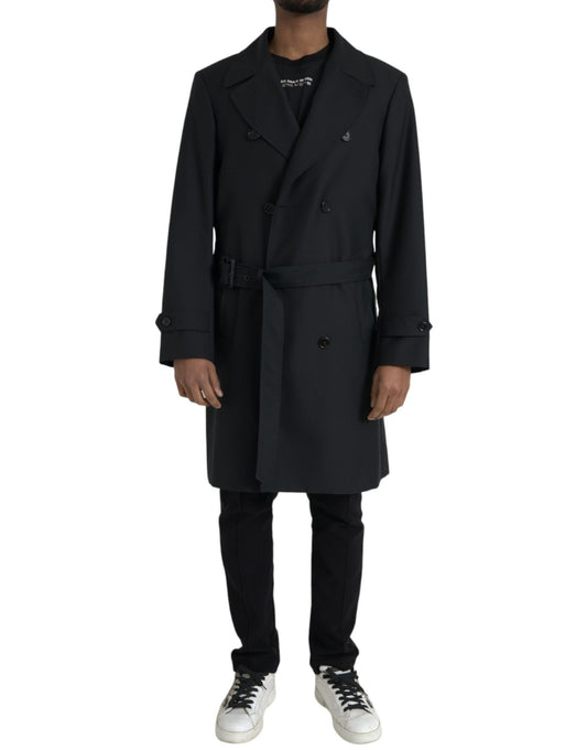 Trench-coat croisé noir Dolce &amp; Gabbana