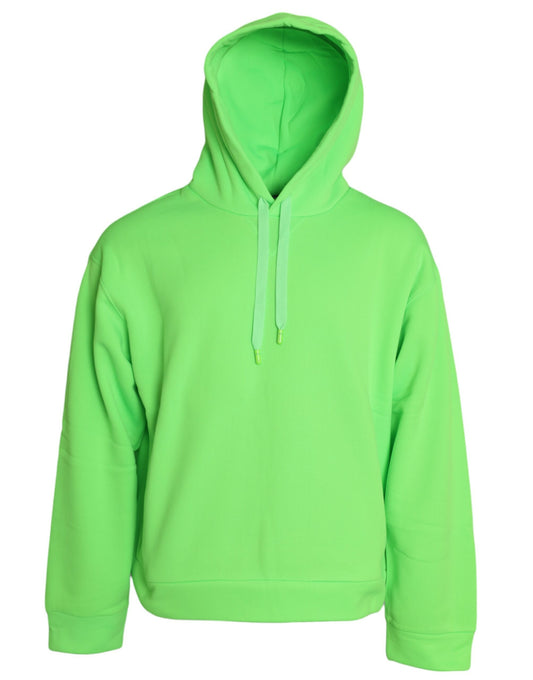Dolce & Gabbana Neon Green Hooded Top Pullover Sweater by Dolce & Gabbana