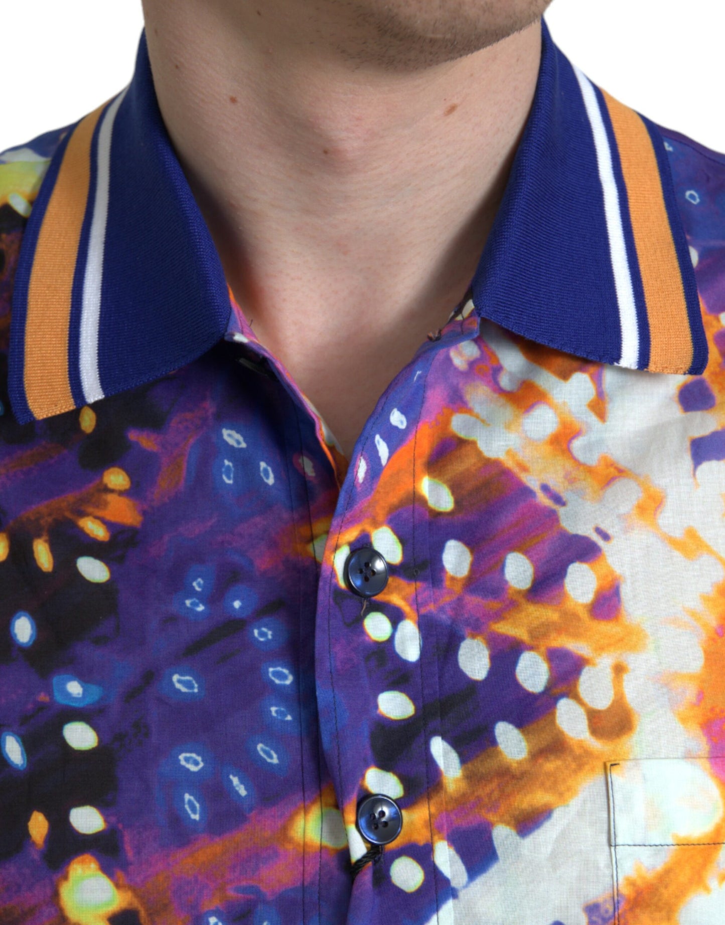 Dolce & Gabbana Multicolor Luminarie Print Cotton Casual Shirt by Dolce & Gabbana