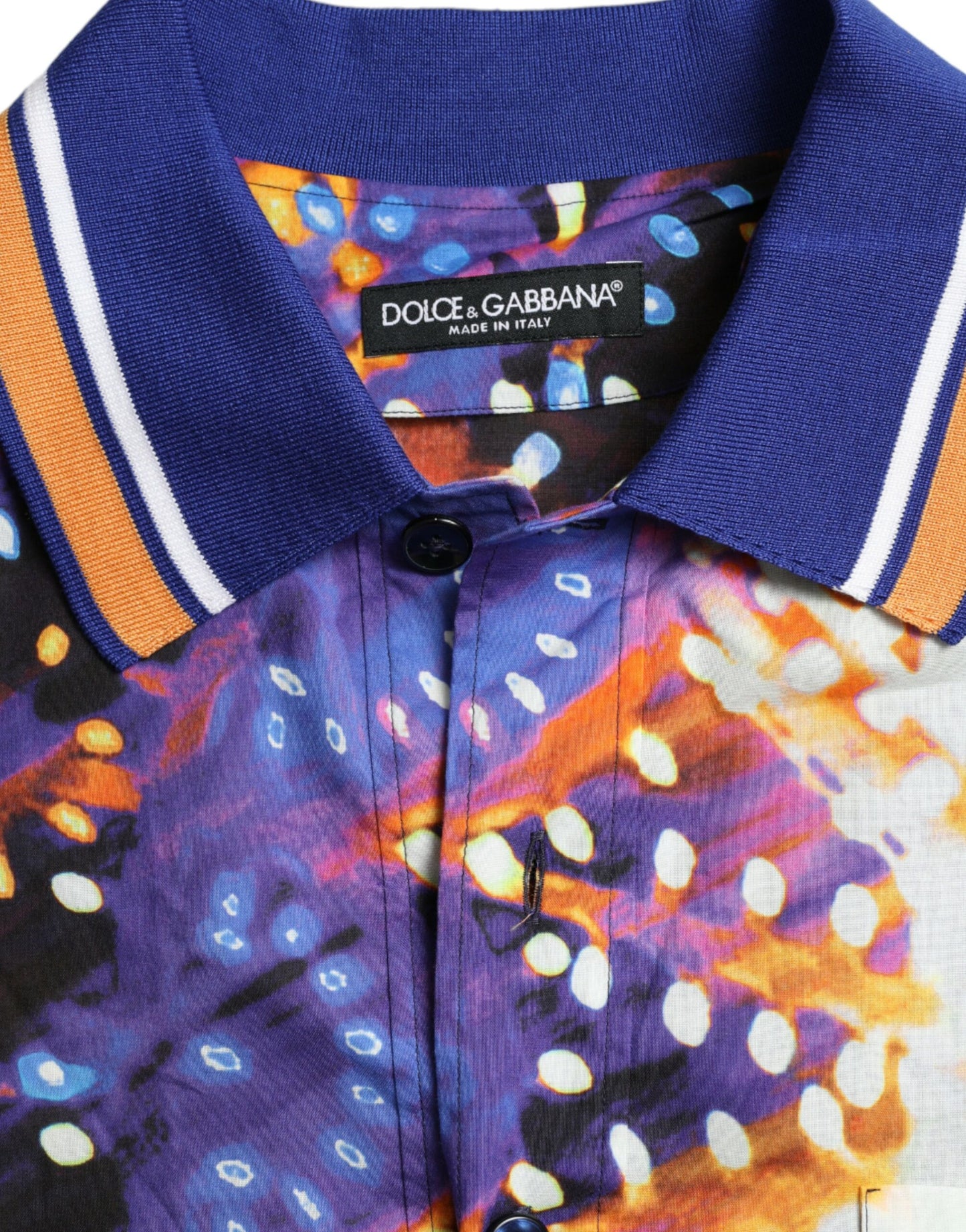 Dolce & Gabbana Multicolor Luminarie Print Cotton Casual Shirt by Dolce & Gabbana