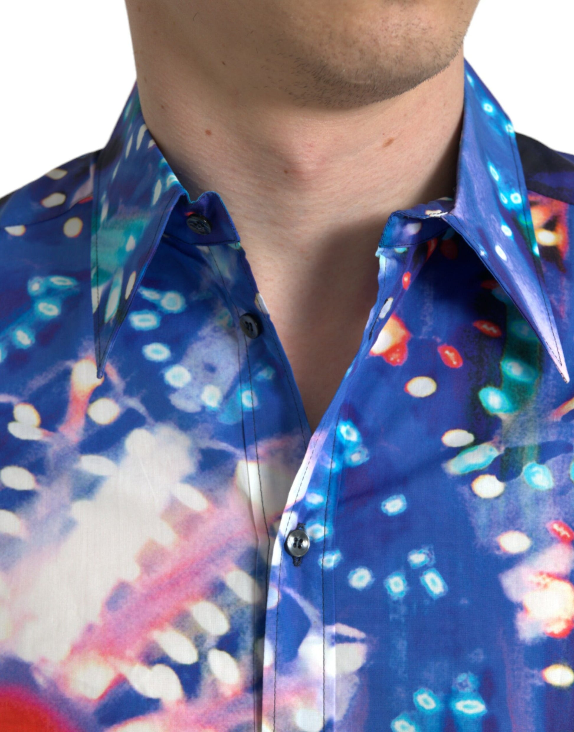 Dolce & Gabbana Multicolor Luminarie Slim MARTINI Shirt by Dolce & Gabbana