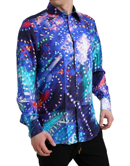 Dolce & Gabbana Purple Luminarie Silk Slim MARTINI Shirt by Dolce & Gabbana