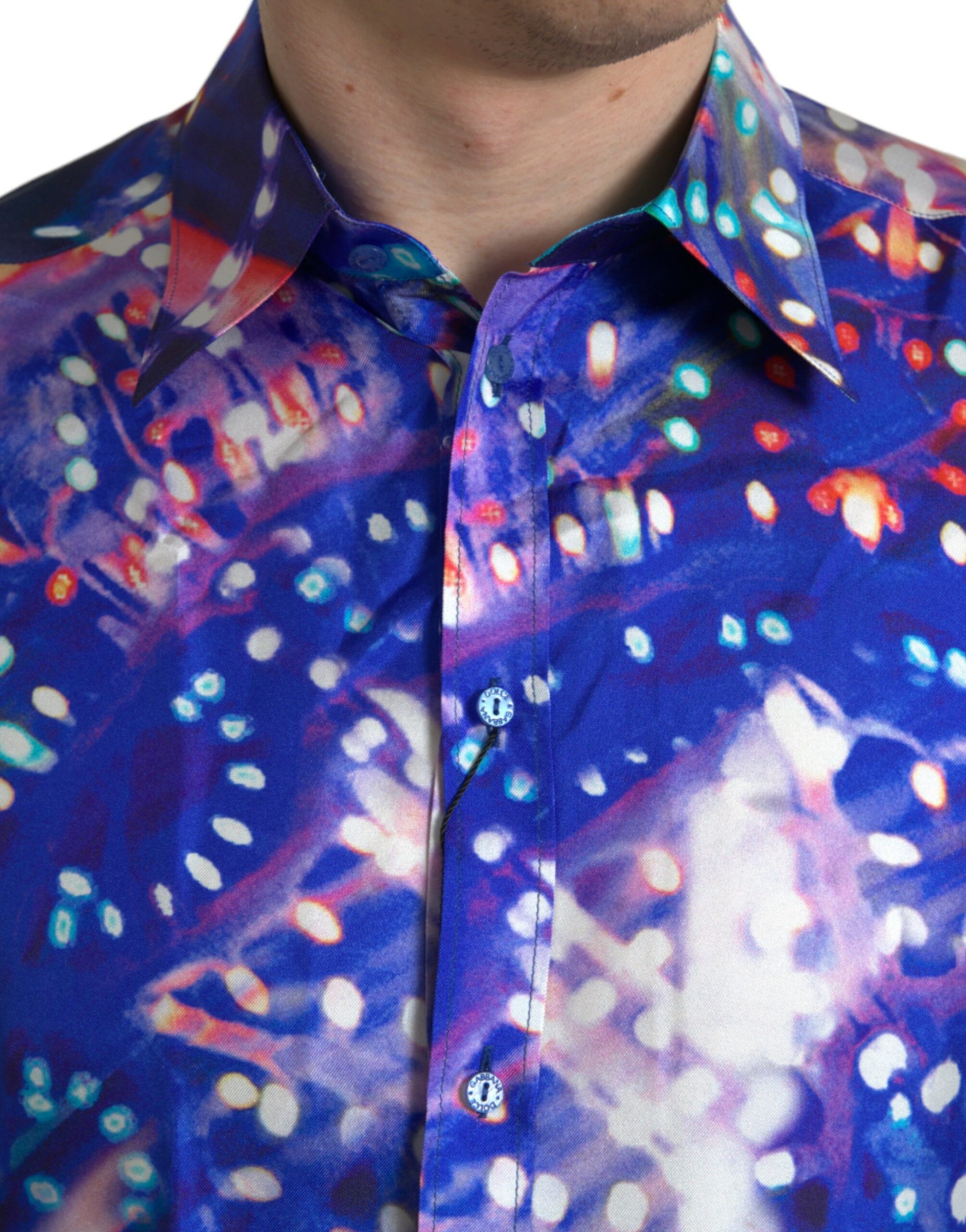 Dolce & Gabbana Purple Luminarie Silk Slim MARTINI Shirt by Dolce & Gabbana