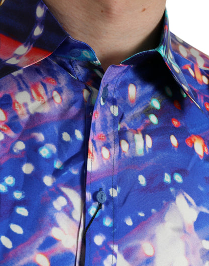 Dolce & Gabbana Purple Luminarie Silk Slim MARTINI Shirt by Dolce & Gabbana
