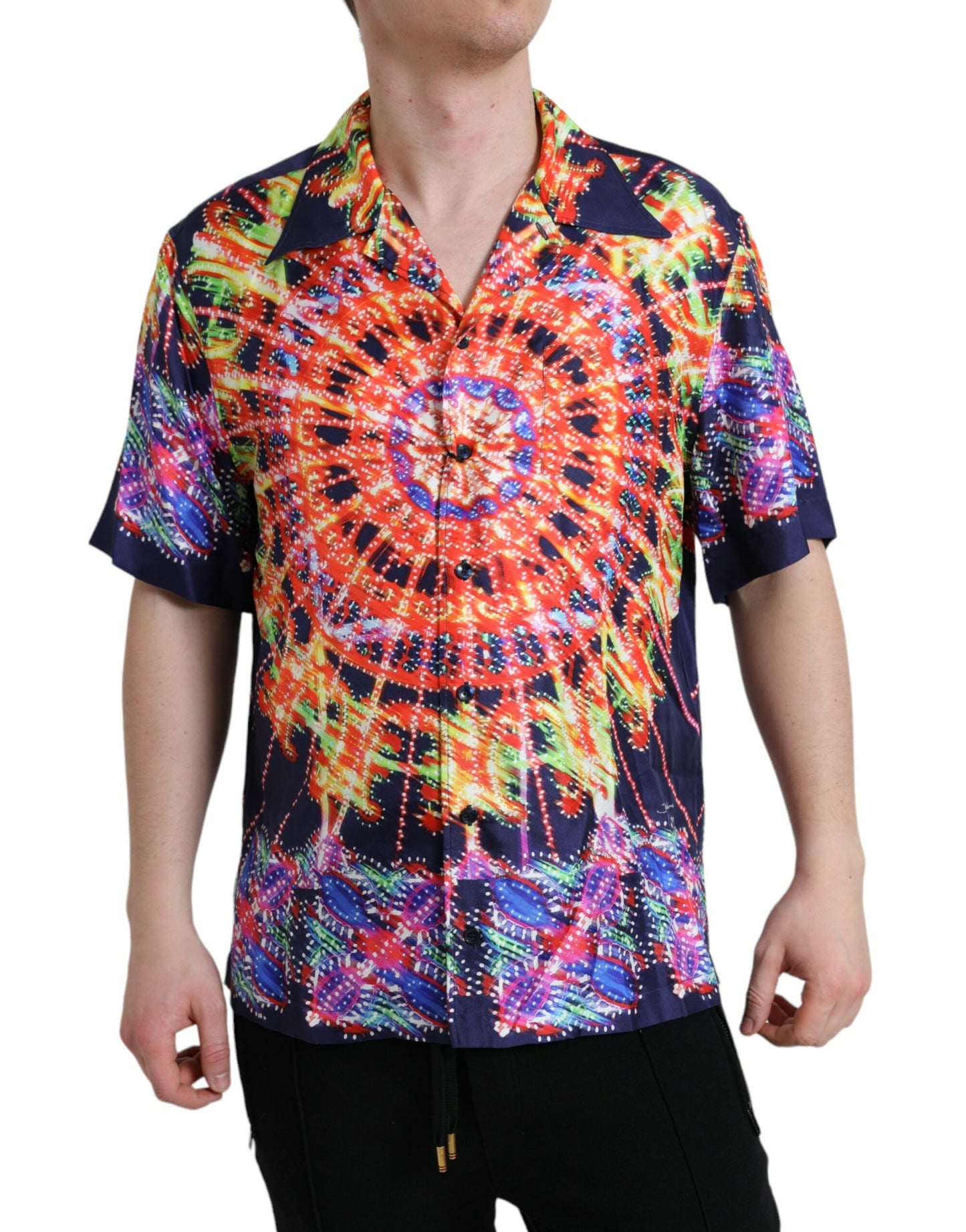 Dolce & Gabbana Multicolor Luminarie Silk Casual Shirt by Dolce & Gabbana