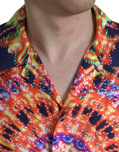 Dolce & Gabbana Multicolor Luminarie Silk Casual Shirt by Dolce & Gabbana