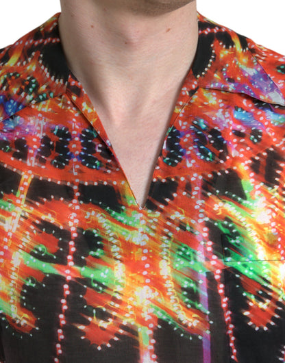Dolce & Gabbana Multicolor Luminarie Print Cotton T-shirt by Dolce & Gabbana