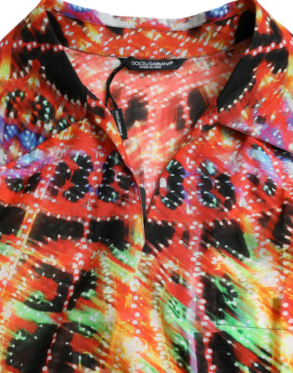 Dolce & Gabbana Multicolor Luminarie Print Cotton T-shirt by Dolce & Gabbana