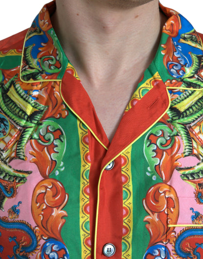 Dolce & Gabbana Multicolor Patterned Button Down Casual Shirt by Dolce & Gabbana