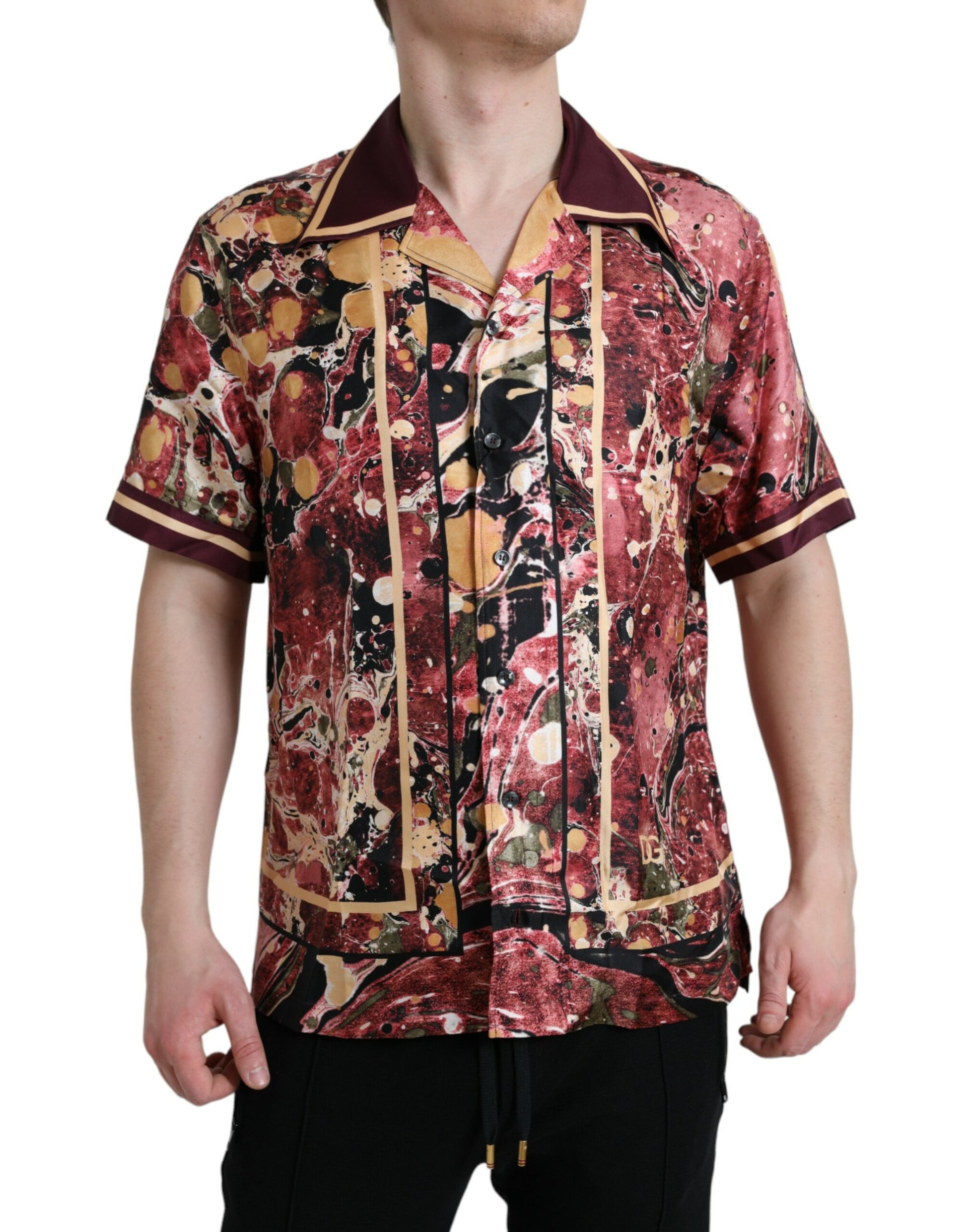 Dolce & Gabbana Multicolor Button Down Silk Shirt by Dolce & Gabbana