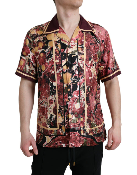 Dolce & Gabbana Multicolor Button Down Silk Shirt by Dolce & Gabbana