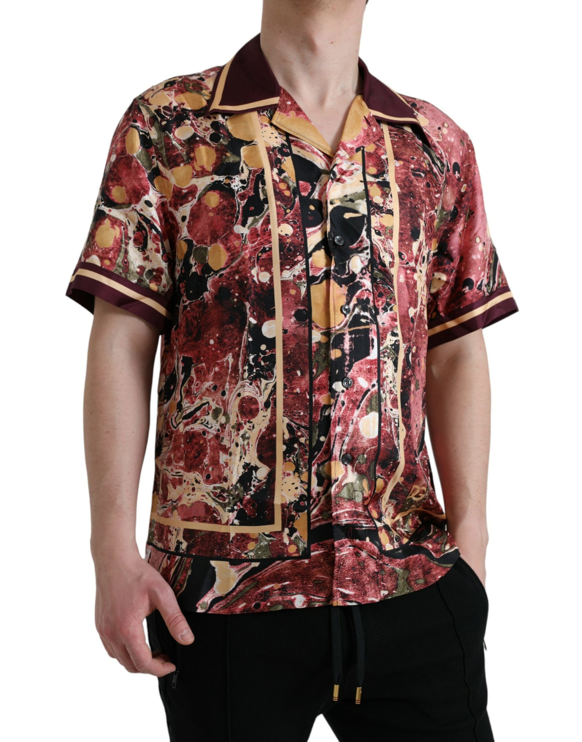 Dolce & Gabbana Multicolor Button Down Silk Shirt by Dolce & Gabbana