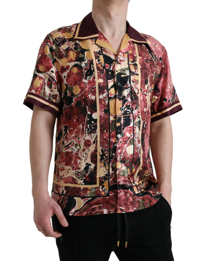 Dolce & Gabbana Multicolor Button Down Silk Shirt by Dolce & Gabbana