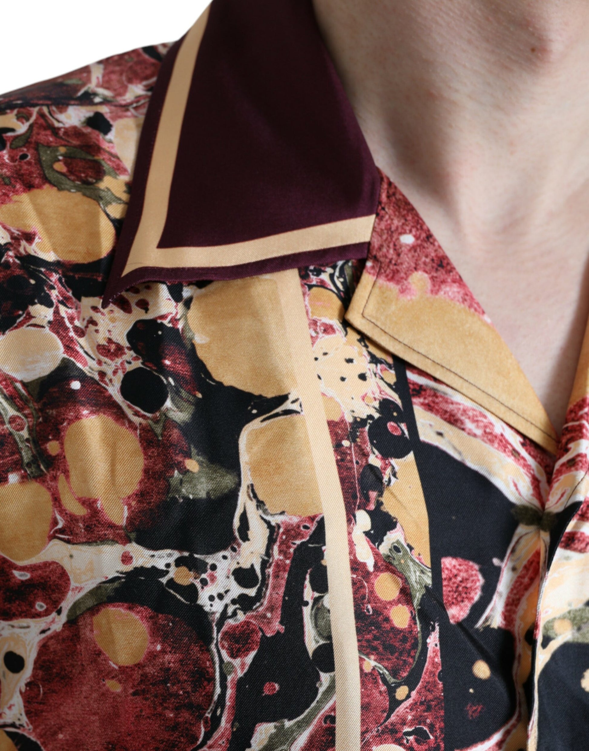 Dolce & Gabbana Multicolor Button Down Silk Shirt by Dolce & Gabbana