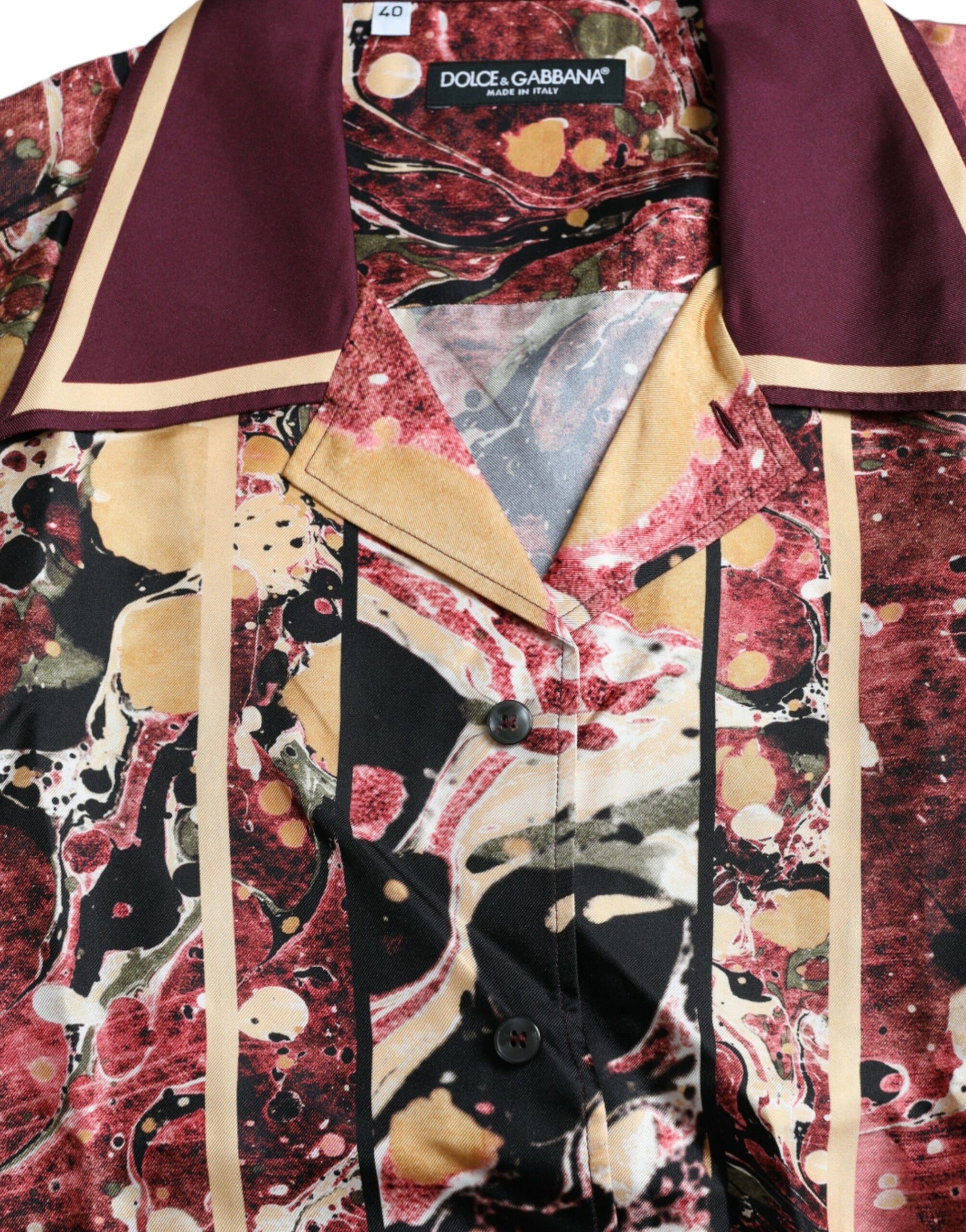 Dolce & Gabbana Multicolor Button Down Silk Shirt by Dolce & Gabbana