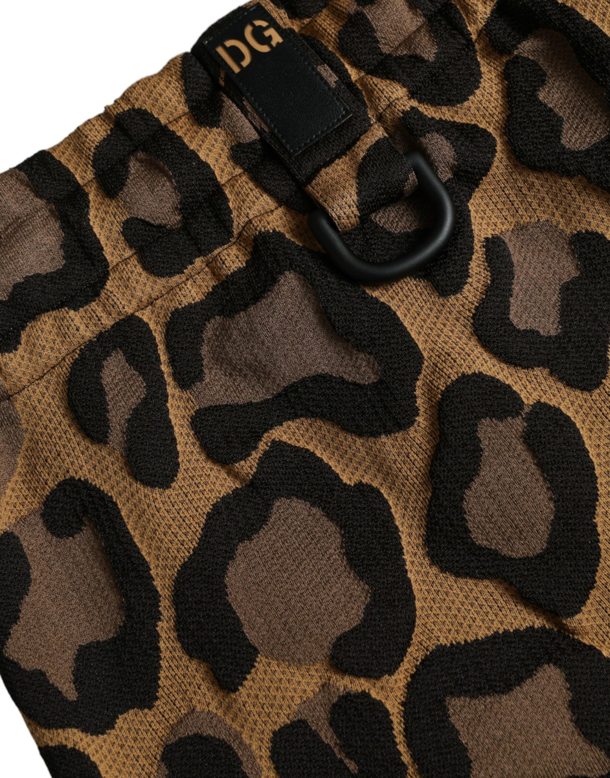 Dolce & Gabbana Brown Leopard Print Polyester Jogger Pants by Dolce & Gabbana