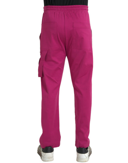 Dolce & Gabbana Pink Logo Cargo Cotton Jogger Sweatpants Pants by Dolce & Gabbana