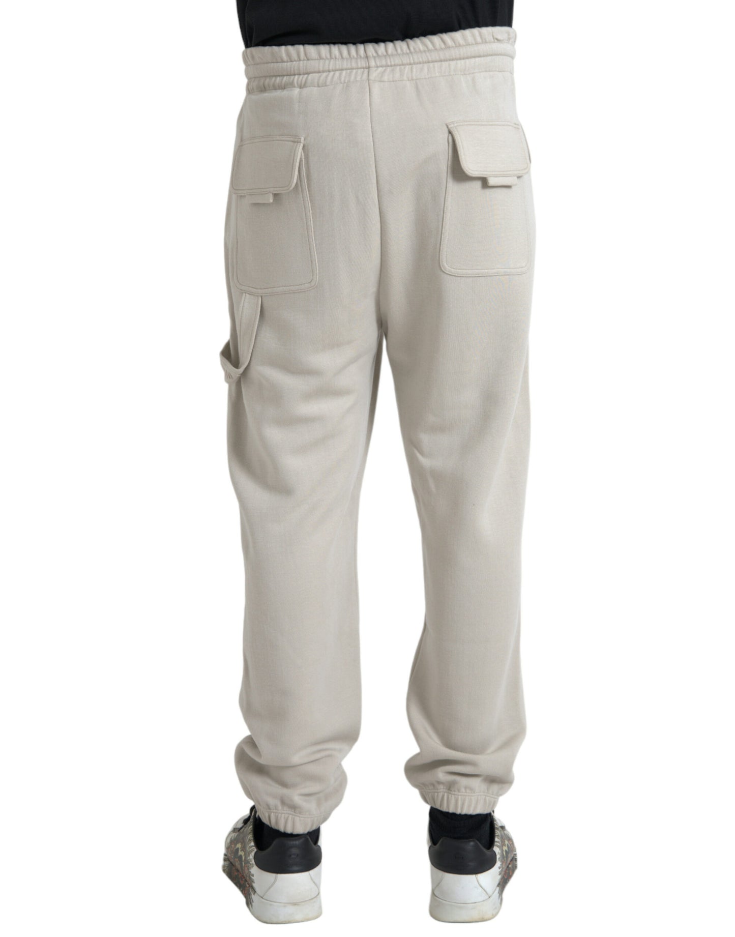 Dolce & Gabbana Off White Viscose Cargo Jogger Sweatpants Pants by Dolce & Gabbana