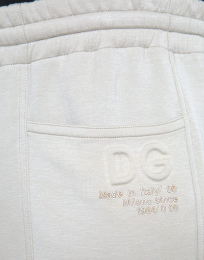 Dolce & Gabbana Off White Viscose Cargo Jogger Sweatpants Pants by Dolce & Gabbana